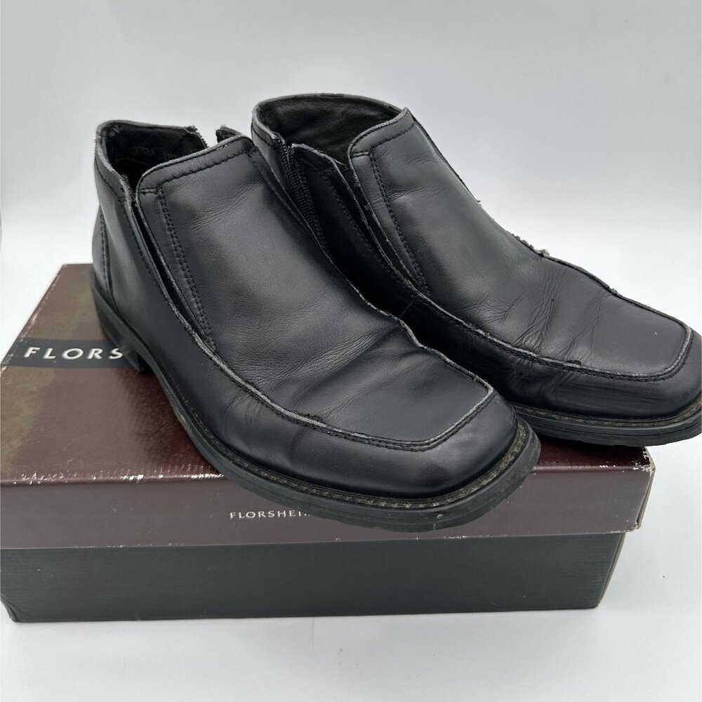 Florsheim Mens Black Leather Ankle Boots Size 10.5